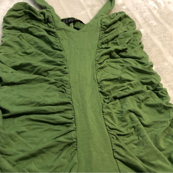 BOGO Free🦋 Long Luxury Green Ruched Halter Style Tank Top - Picture 5 of 11